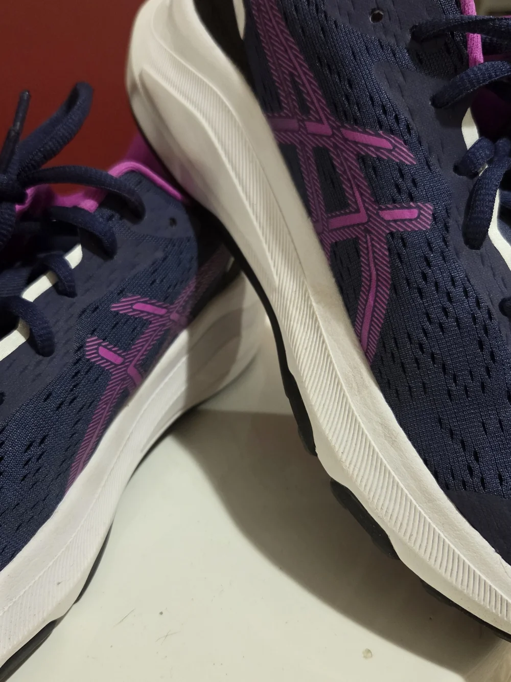 Asics Kids Navy with Purple Accent Sneakers